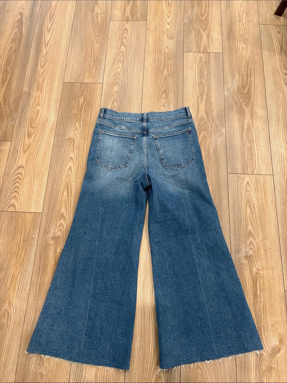 Madewell Medium Blue Wide-Leg Flare Jeans - Picture 5 of 5
